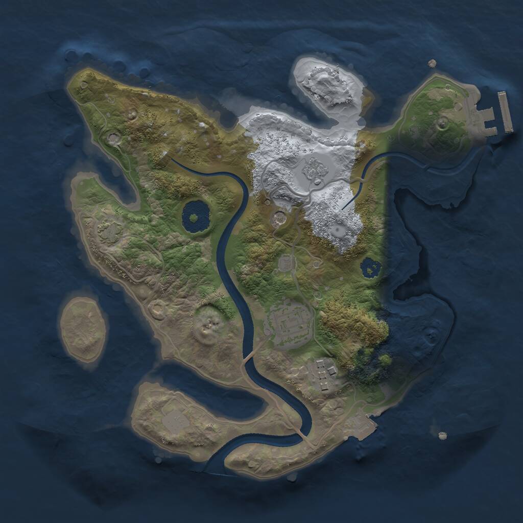 Rust Map: Procedural Map, Size: 2550, Seed: 463634737, 7 Monuments