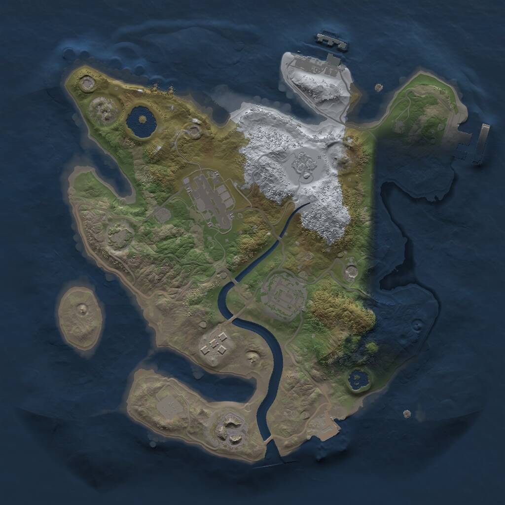 Rust Map: Procedural Map, Size: 2550, Seed: 463634737, 10 Monuments