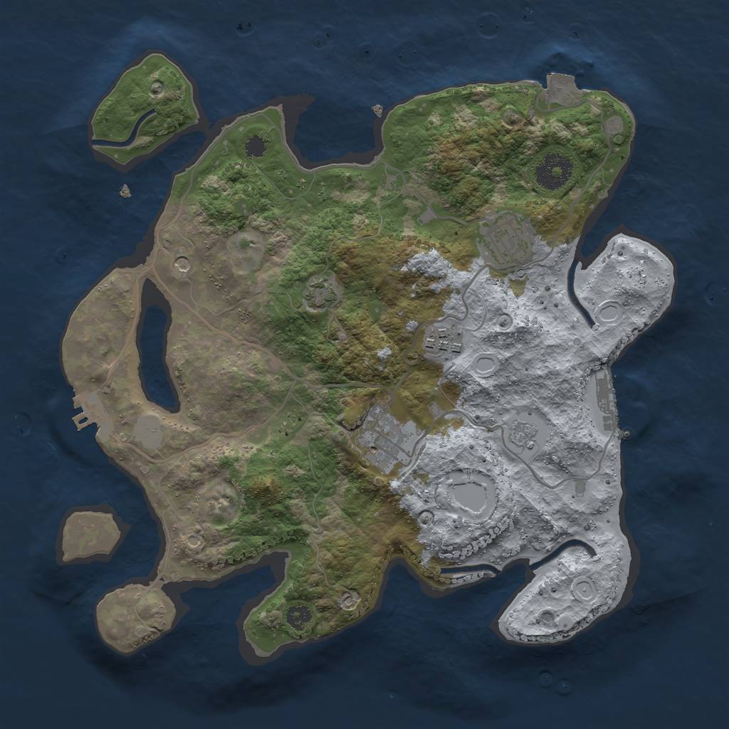 Rust Map: Procedural Map, Size: 3000, Seed: 10208, 11 Monuments