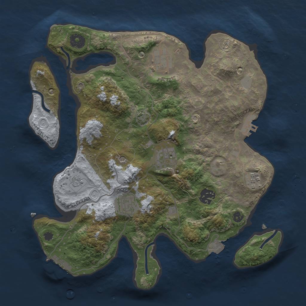 Rust Map: Procedural Map, Size: 3000, Seed: 1719209928, 13 Monuments