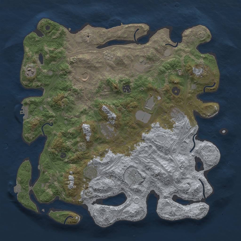 Rust Map: Procedural Map, Size: 4250, Seed: 182541118, 19 Monuments