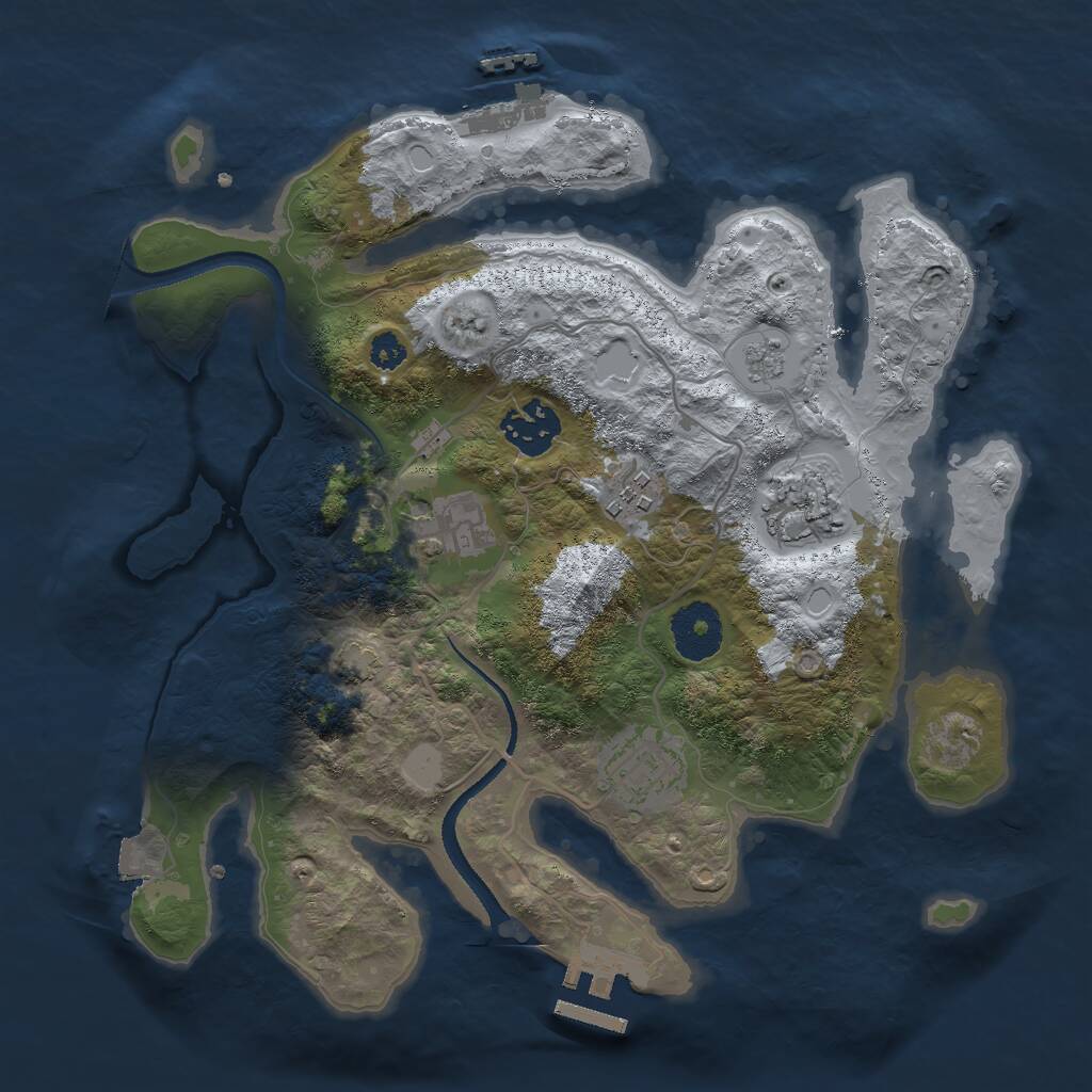 Rust Map: Procedural Map, Size: 3000, Seed: 2017354, 10 Monuments