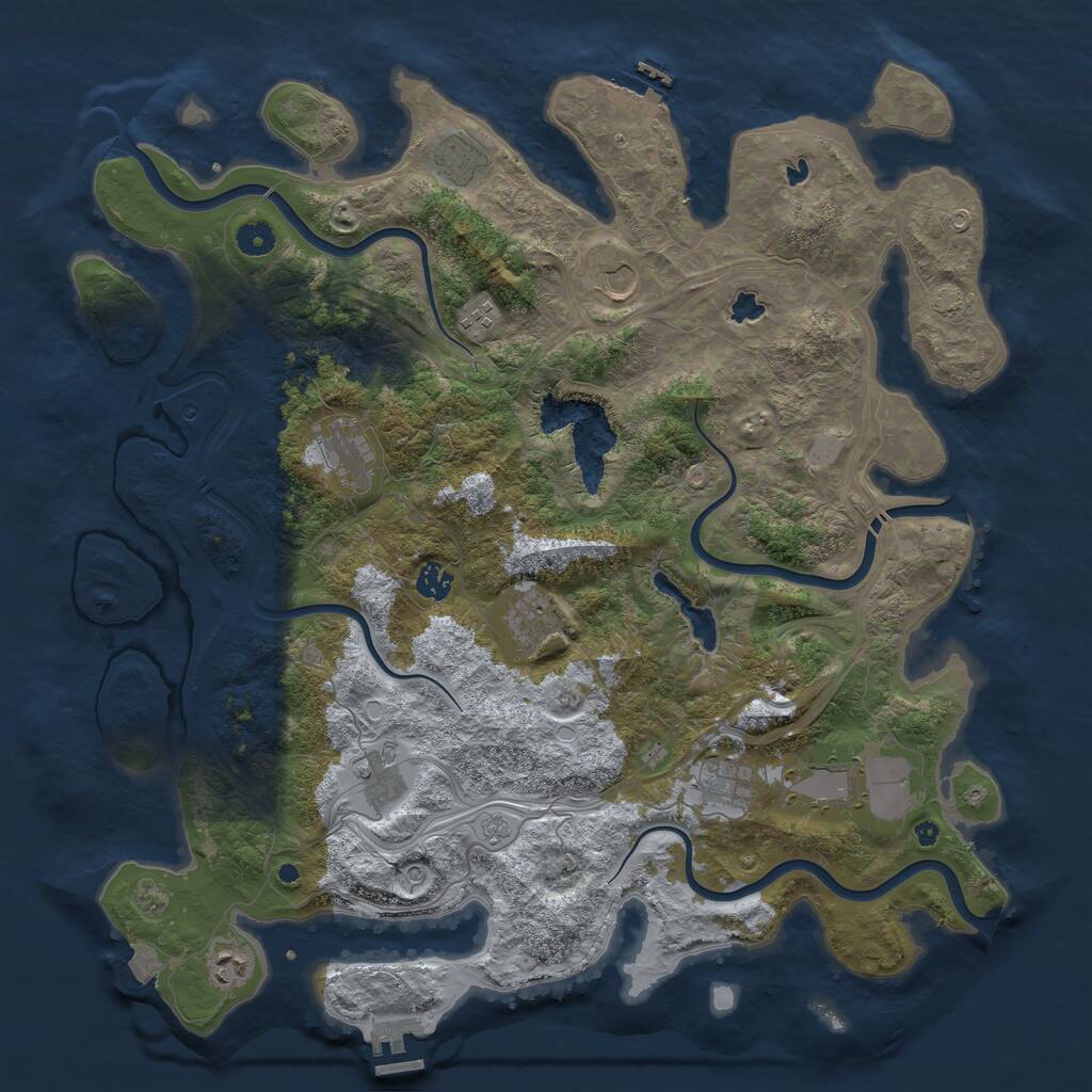 Rust Map: Procedural Map, Size: 4500, Seed: 1398650913, 16 Monuments