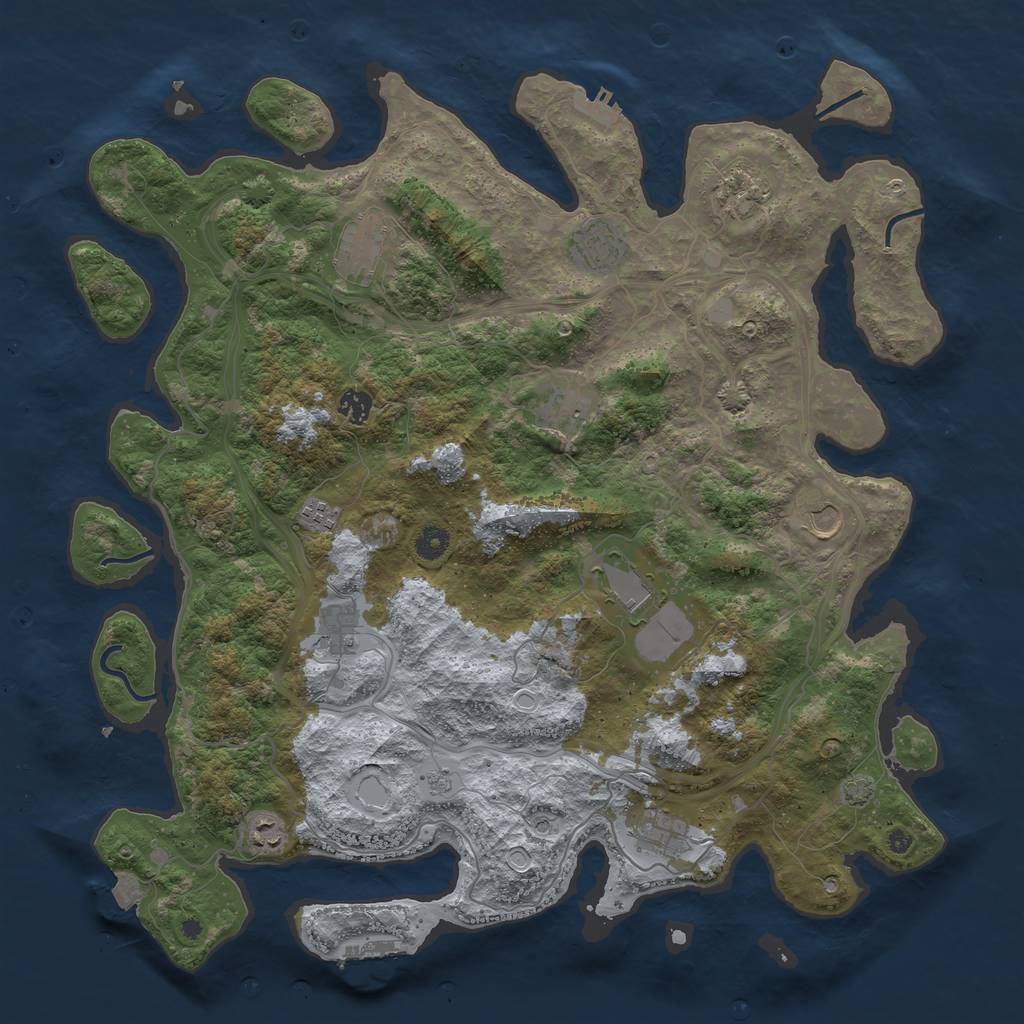 Rust Map: Procedural Map, Size: 4500, Seed: 1398650913, 19 Monuments