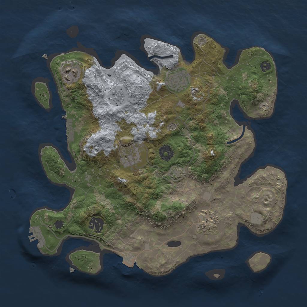Rust Map: Procedural Map, Size: 3000, Seed: 29697, 13 Monuments