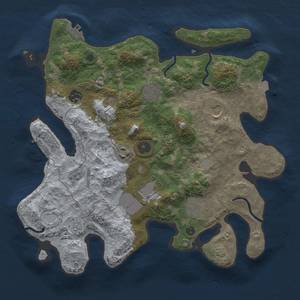 Thumbnail Rust Map: Procedural Map, Size: 3500, Seed: 73574731, 15 Monuments