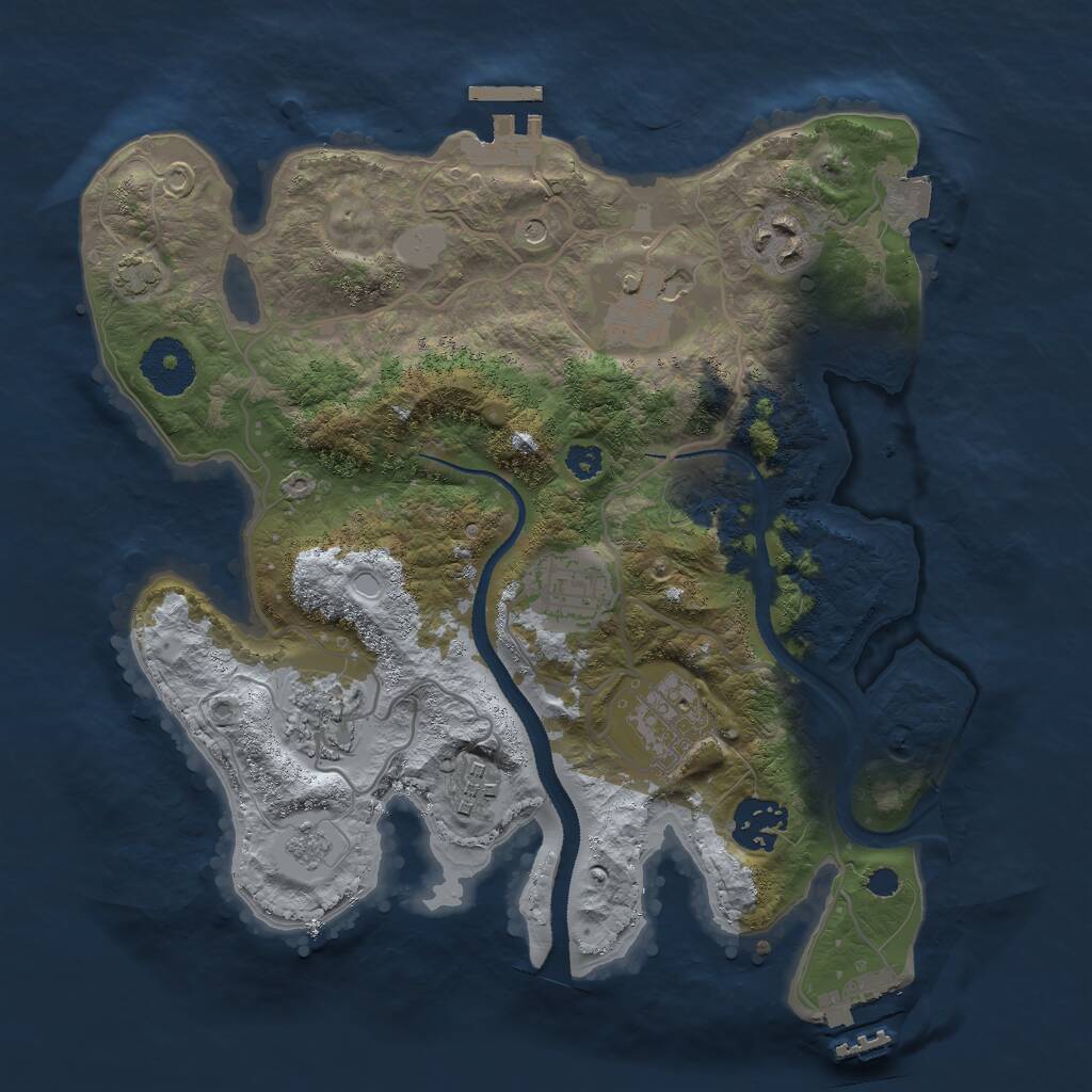 Rust Map: Procedural Map, Size: 3000, Seed: 4459928, 13 Monuments
