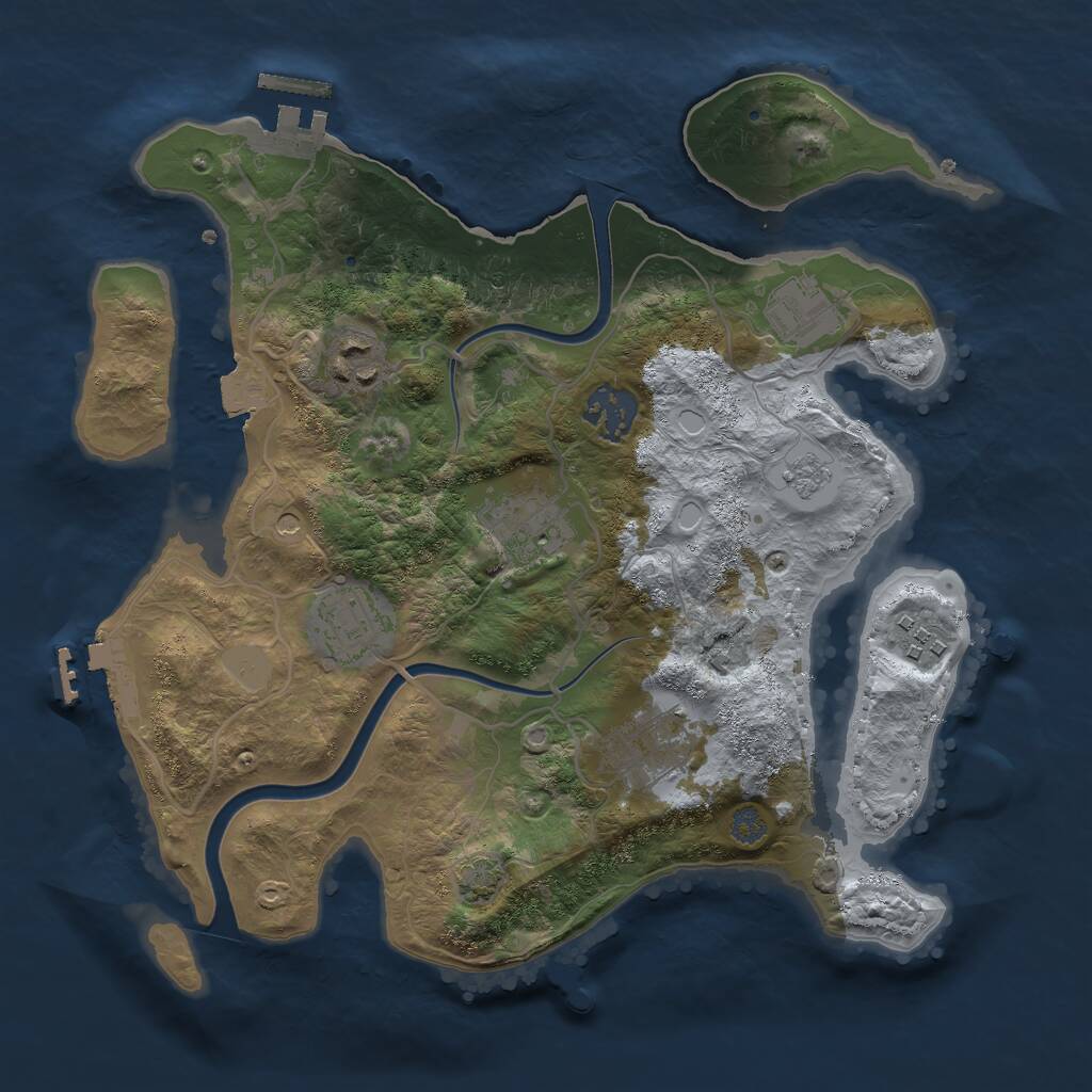Rust Map: Procedural Map, Size: 3000, Seed: 77549336, 12 Monuments