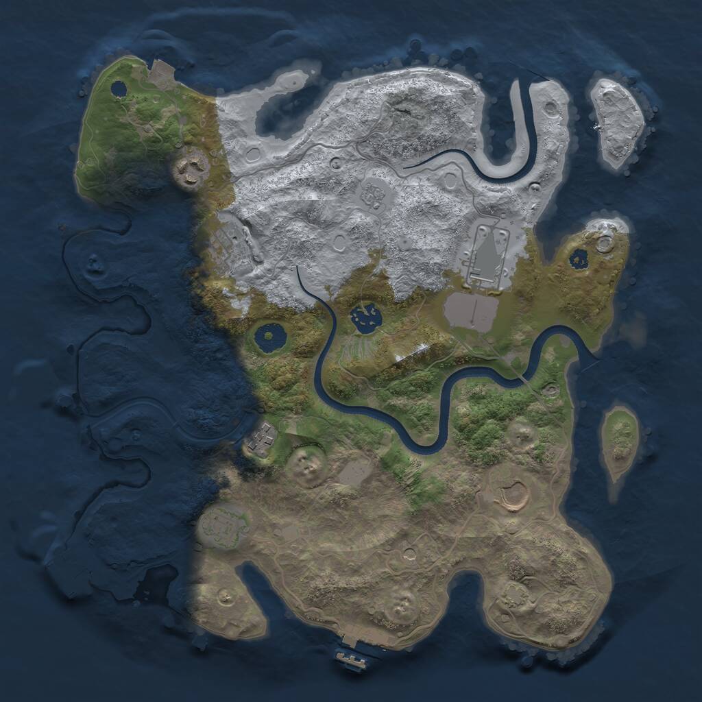 Rust Map: Procedural Map, Size: 3500, Seed: 1713026406, 13 Monuments