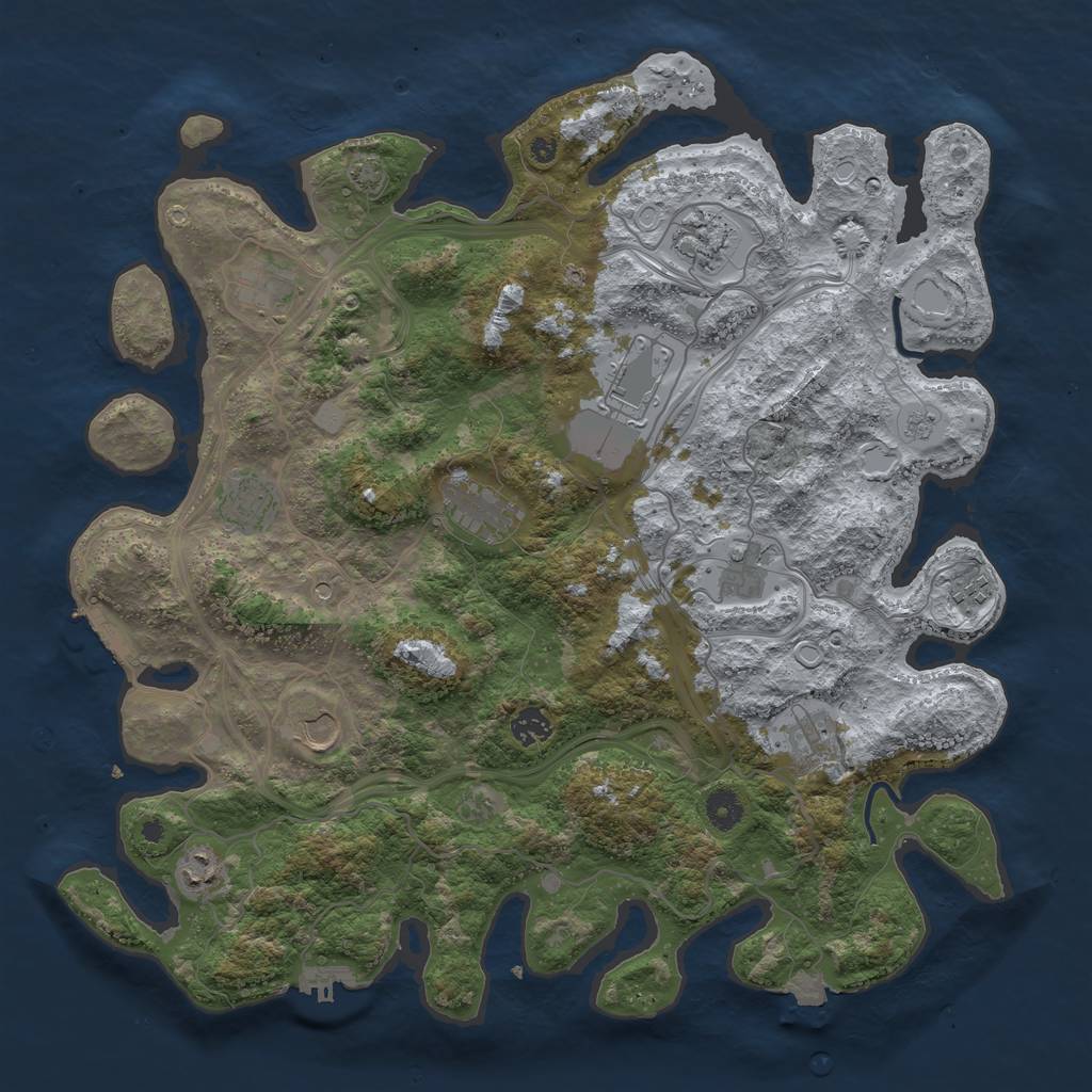 Rust Map: Procedural Map, Size: 4250, Seed: 458826901, 19 Monuments