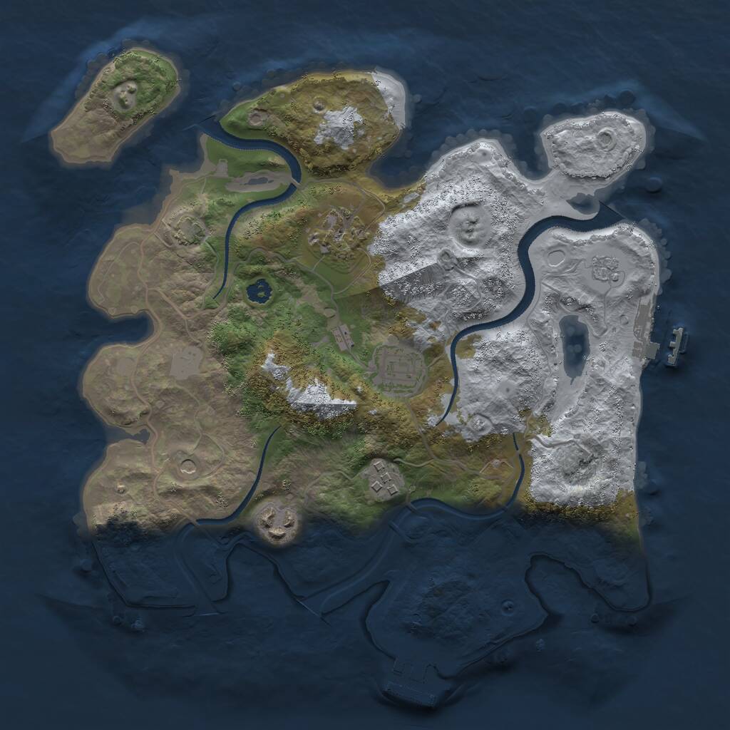 Rust Map: Procedural Map, Size: 3000, Seed: 94333865, 10 Monuments