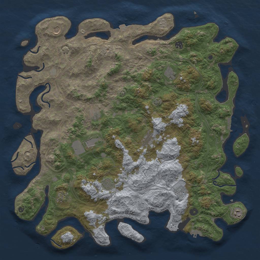Rust Map: Procedural Map, Size: 4800, Seed: 425105984, 19 Monuments