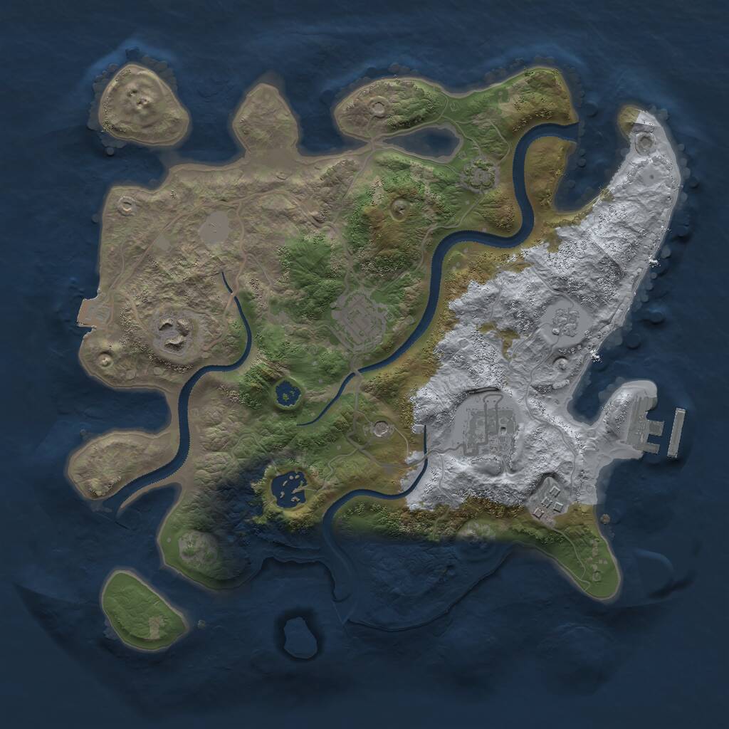 Rust Map: Procedural Map, Size: 3000, Seed: 302180, 10 Monuments