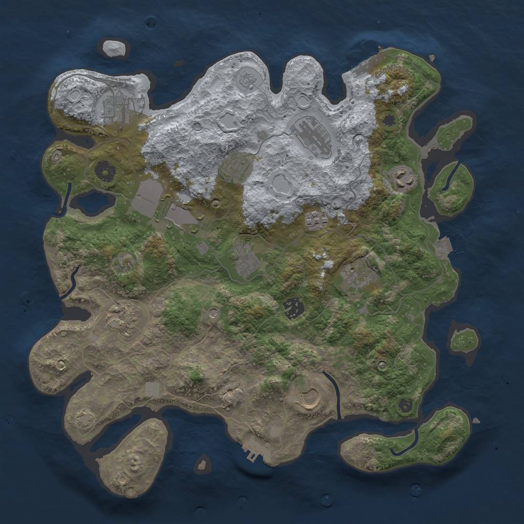 Rust Map: Procedural Map, Size: 3750, Seed: 884225195, 19 Monuments