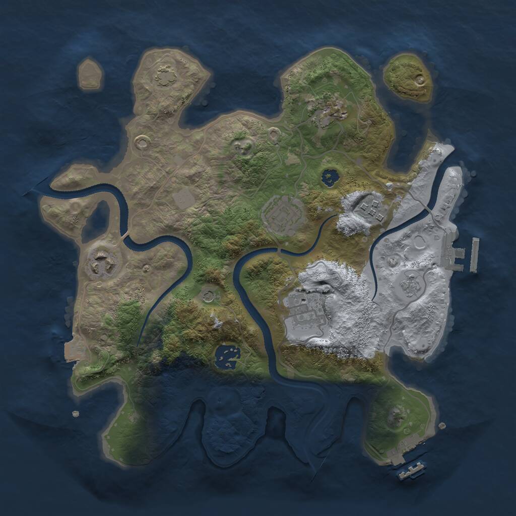 Rust Map: Procedural Map, Size: 3000, Seed: 622442440, 12 Monuments