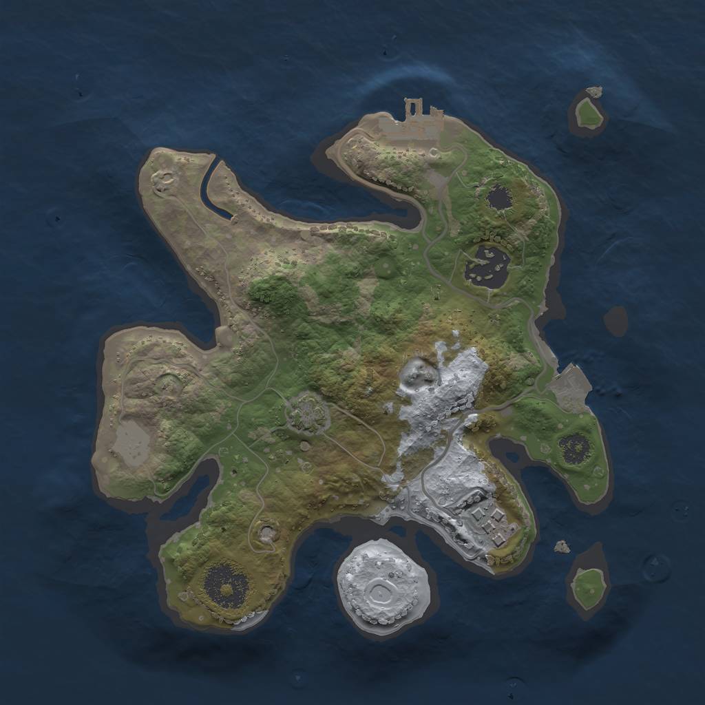 Rust Map: Procedural Map, Size: 2400, Seed: 836005347, 7 Monuments