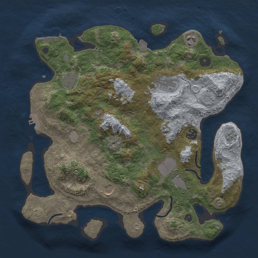 Rust Map: Procedural Map, Size: 3500, Seed: 290210060, 15 Monuments