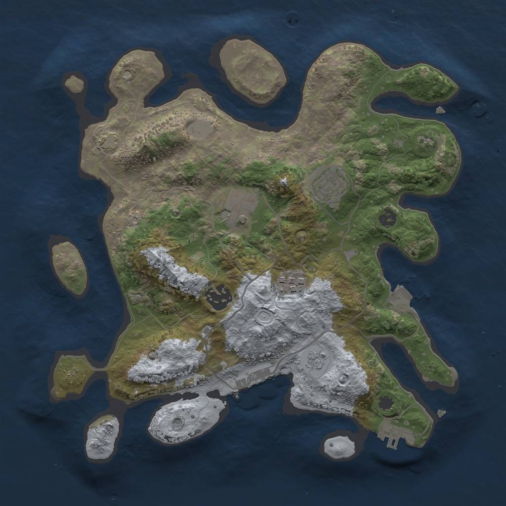 Rust Map: Procedural Map, Size: 3000, Seed: 962471790, 11 Monuments