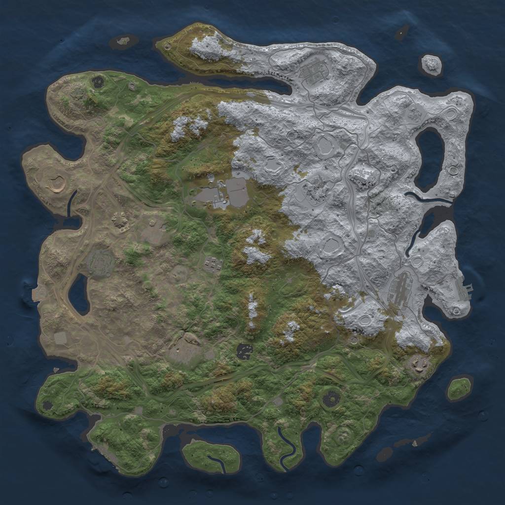 Rust Map: Procedural Map, Size: 4500, Seed: 1626730225, 19 Monuments