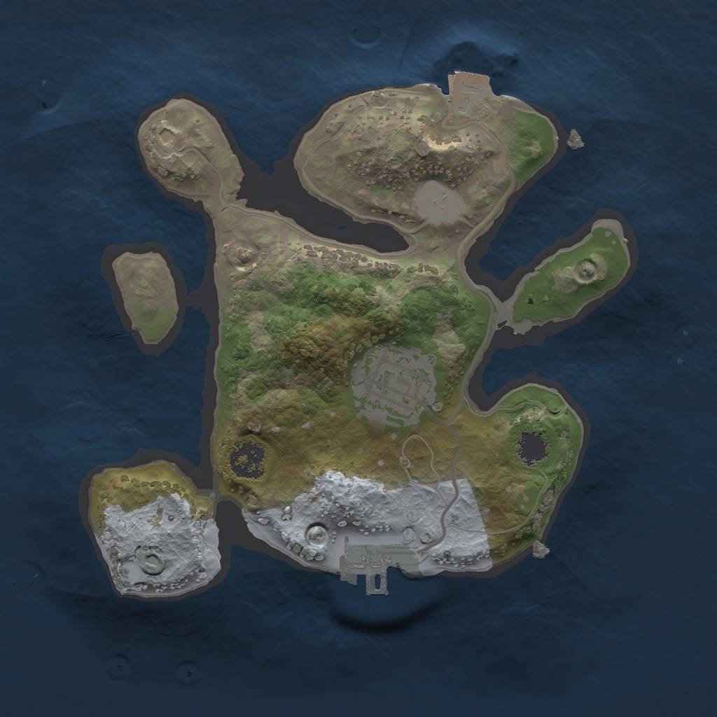 Rust Map: Procedural Map, Size: 2000, Seed: 792809731, 5 Monuments