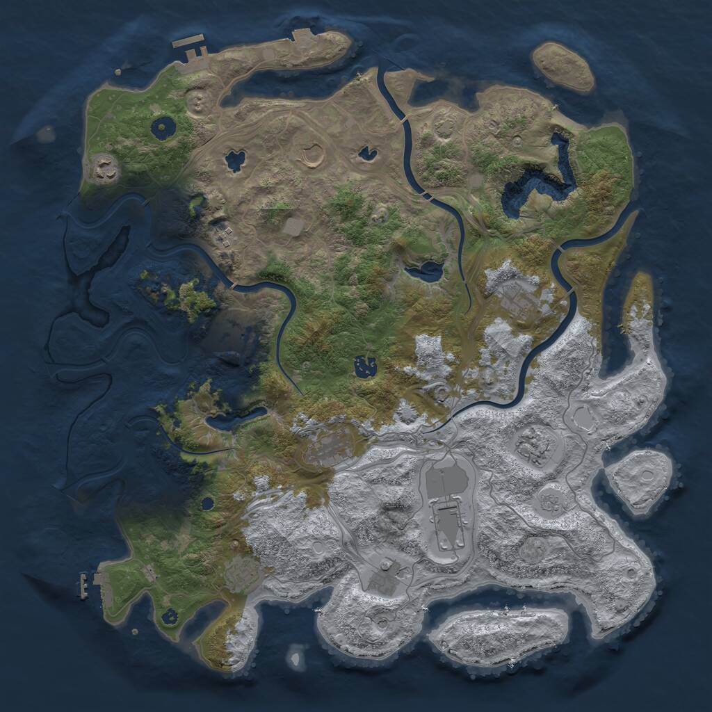 Rust Map: Procedural Map, Size: 4500, Seed: 539364849, 17 Monuments