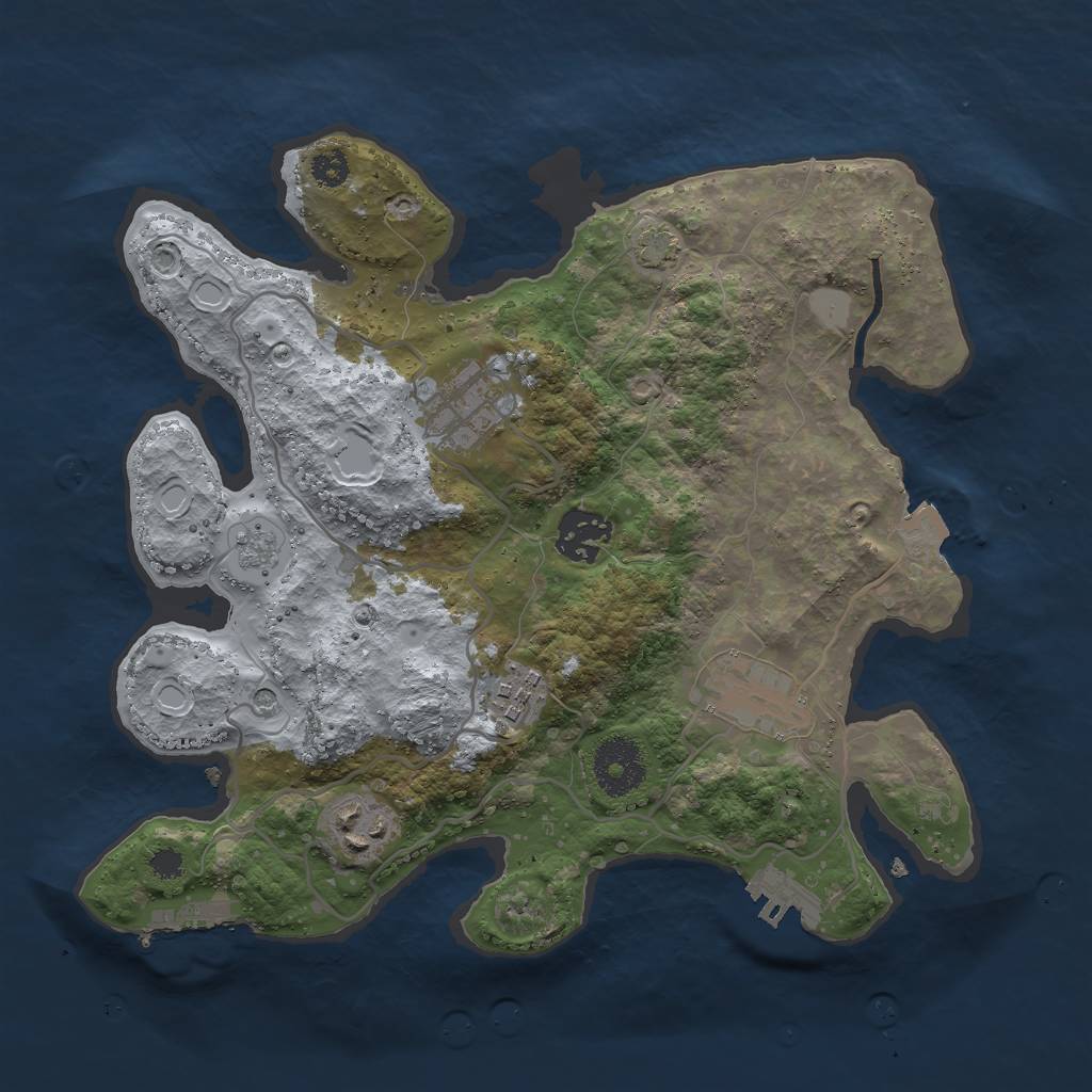 Rust Map: Procedural Map, Size: 3000, Seed: 24051, 13 Monuments