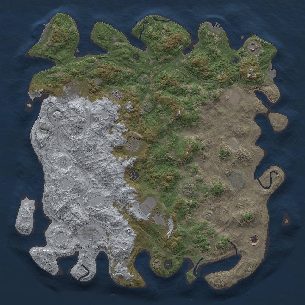 Rust Map: Procedural Map, Size: 4500, Seed: 111317086, 19 Monuments