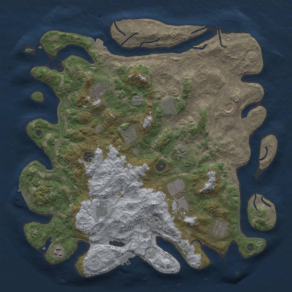 Rust Map: Procedural Map, Size: 4300, Seed: 231223, 19 Monuments