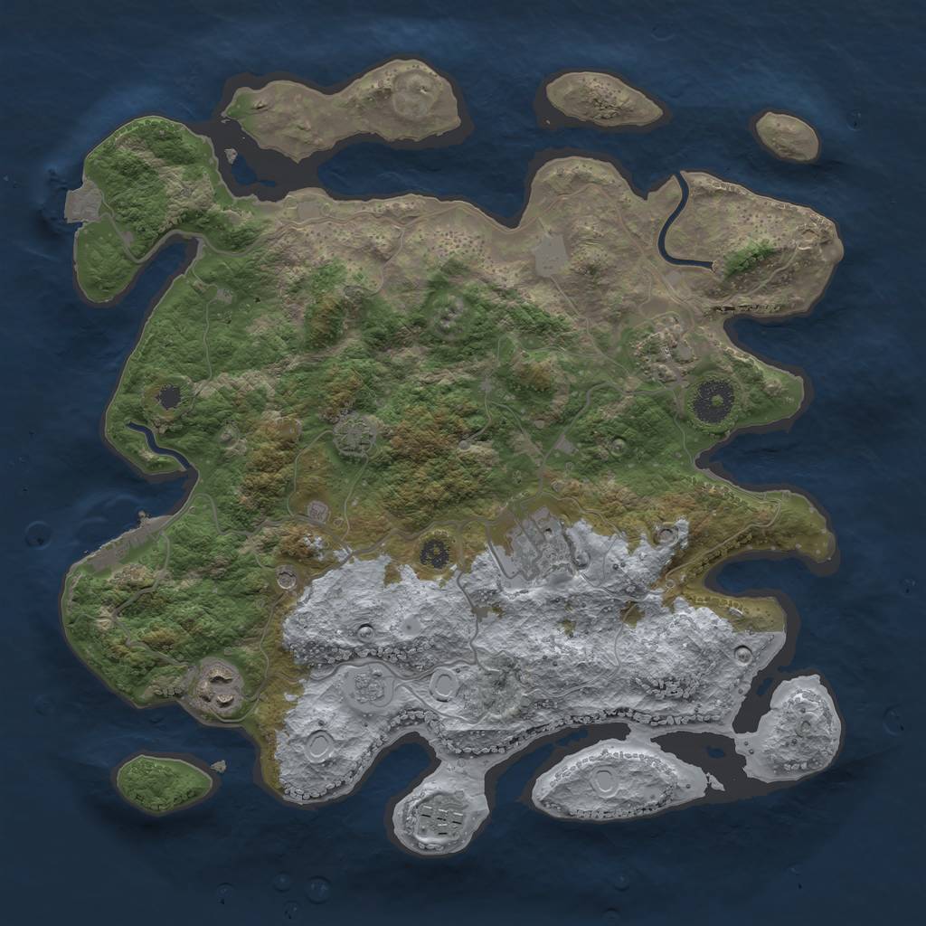 Rust Map: Procedural Map, Size: 3300, Seed: 400505013, 11 Monuments