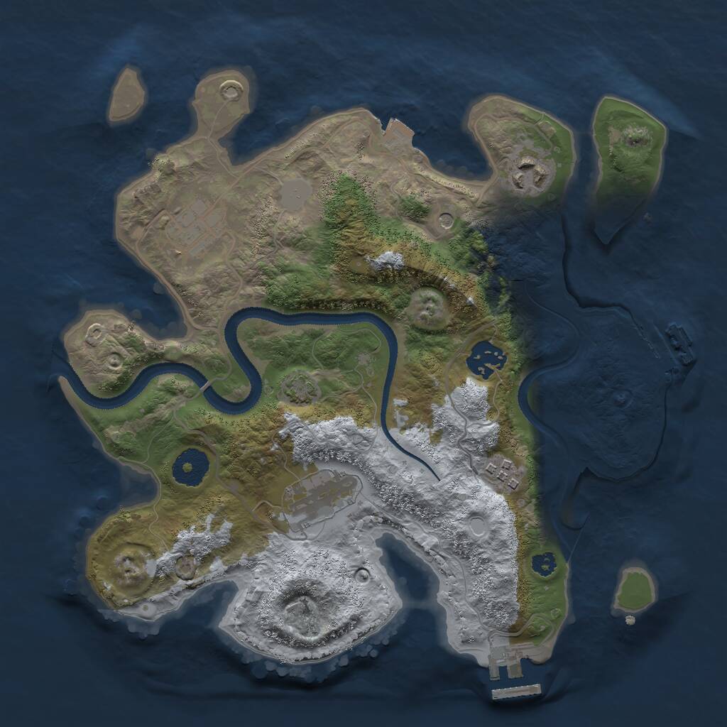 Rust Map: Procedural Map, Size: 3000, Seed: 1636269772, 10 Monuments