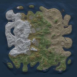 Thumbnail Rust Map: Procedural Map, Size: 4000, Seed: 350878519, 17 Monuments