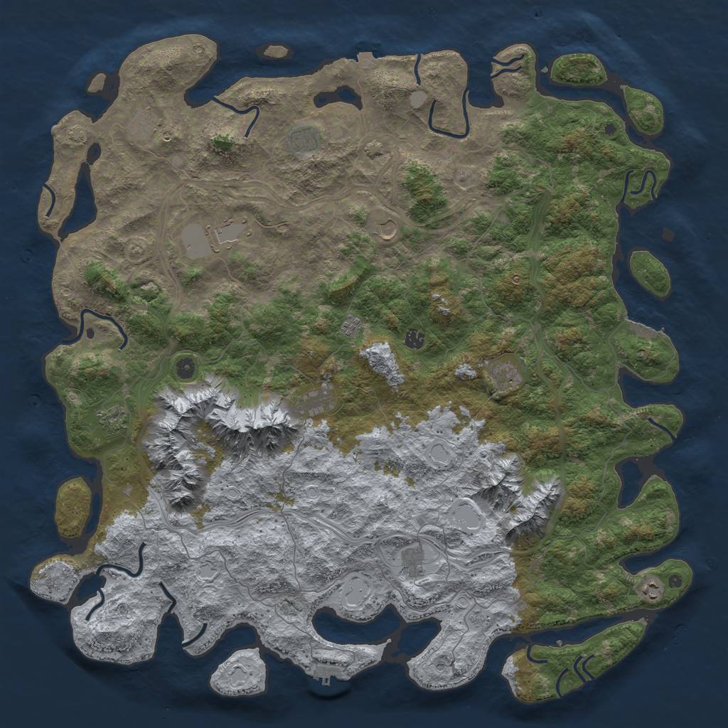 Rust Map: Procedural Map, Size: 5500, Seed: 647853, 19 Monuments