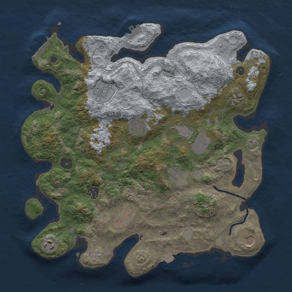 Rust Map: Procedural Map, Size: 3700, Seed: 18225418, 18 Monuments