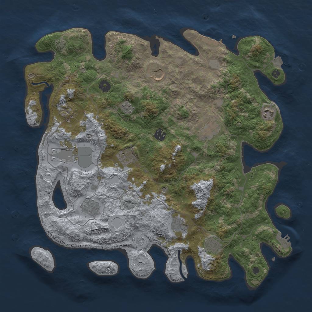 Rust Map: Procedural Map, Size: 4000, Seed: 1503839157, 19 Monuments