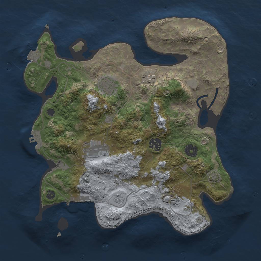 Rust Map: Procedural Map, Size: 3000, Seed: 1517542741, 12 Monuments