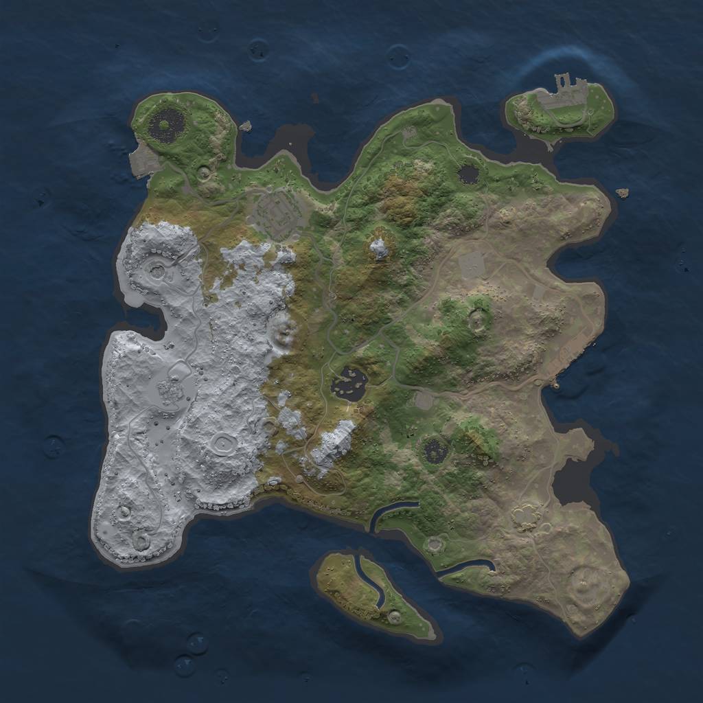 Rust Map: Procedural Map, Size: 3000, Seed: 54955186, 10 Monuments