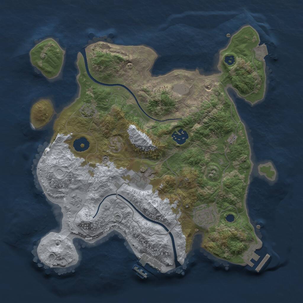 Rust Map: Procedural Map, Size: 3000, Seed: 14787, 8 Monuments