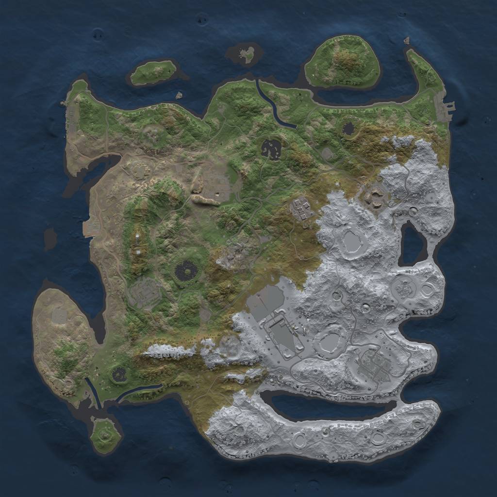 Rust Map: Procedural Map, Size: 3500, Seed: 8163400, 15 Monuments