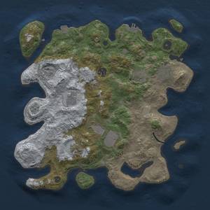 Thumbnail Rust Map: Procedural Map, Size: 3500, Seed: 1043098402, 14 Monuments