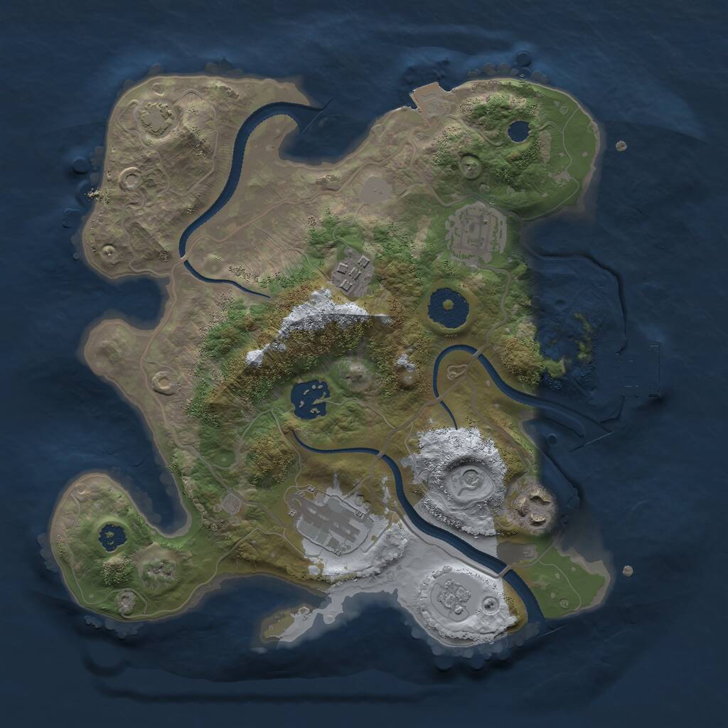 Rust Map: Procedural Map, Size: 2750, Seed: 45136207, 10 Monuments