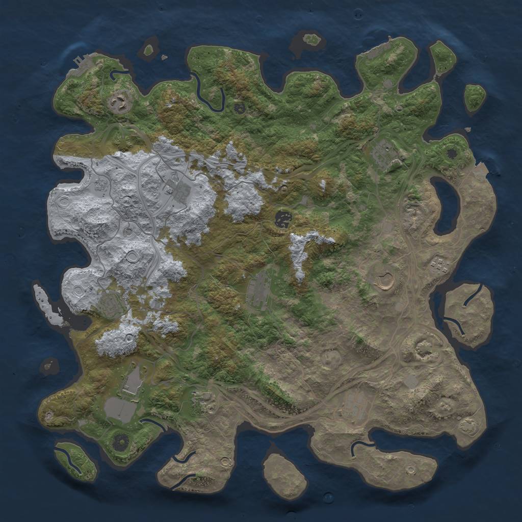 Rust Map: Procedural Map, Size: 4500, Seed: 1311297964, 19 Monuments