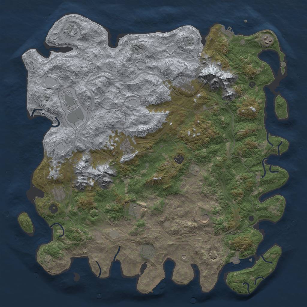 Rust Map: Procedural Map, Size: 5000, Seed: 338907210, 19 Monuments