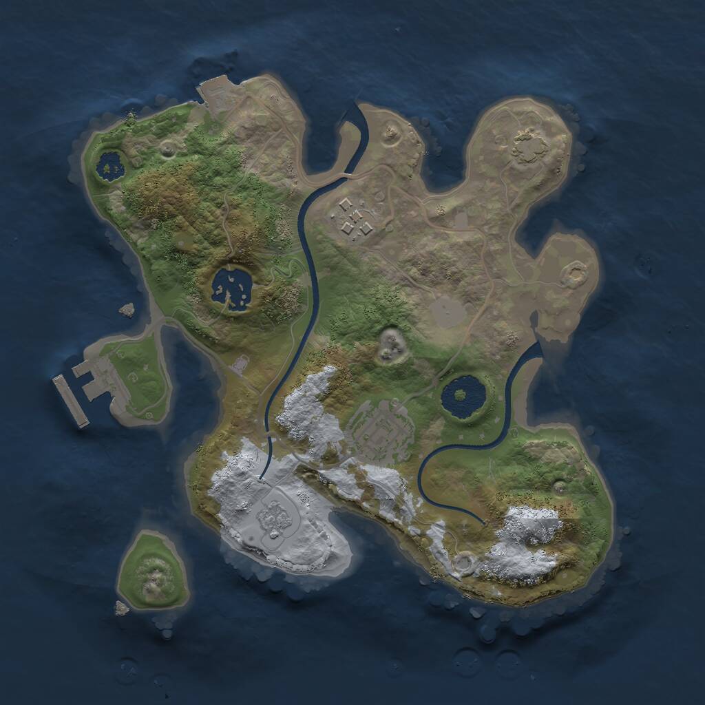 Rust Map: Procedural Map, Size: 2500, Seed: 1504688194, 7 Monuments