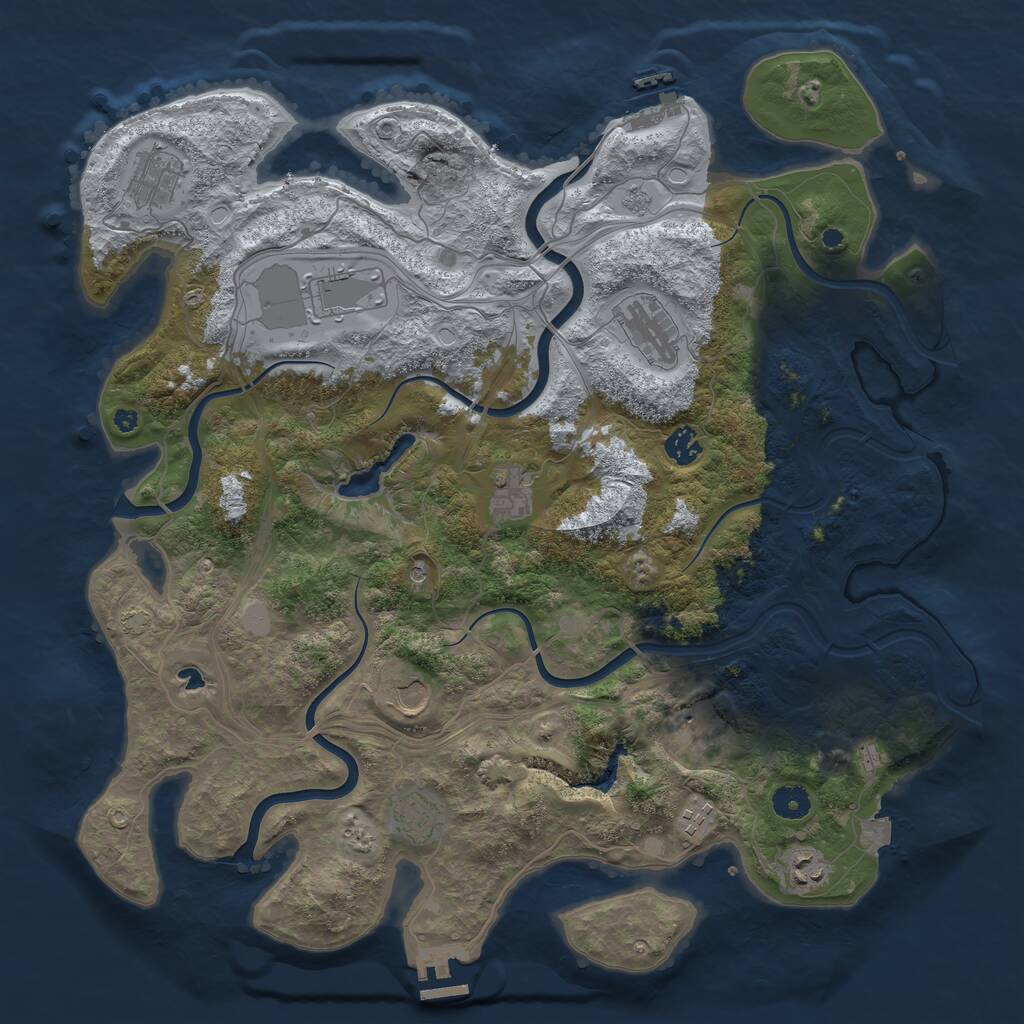 Rust Map: Procedural Map, Size: 4250, Seed: 2144013770, 16 Monuments
