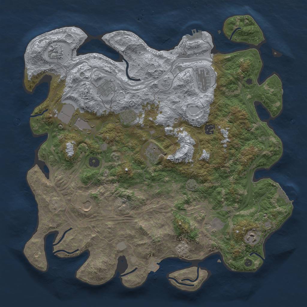 Rust Map: Procedural Map, Size: 4250, Seed: 2144013770, 19 Monuments