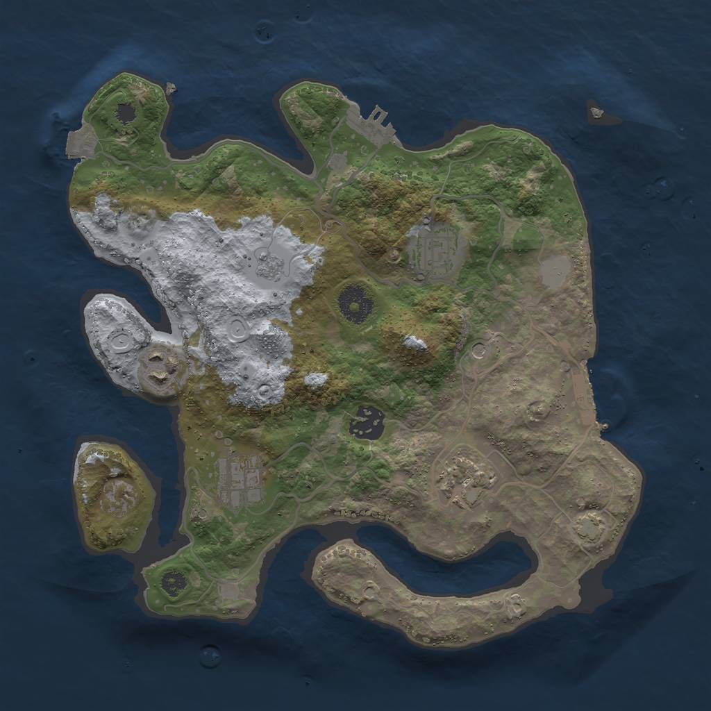 Rust Map: Procedural Map, Size: 3000, Seed: 1431833619, 13 Monuments