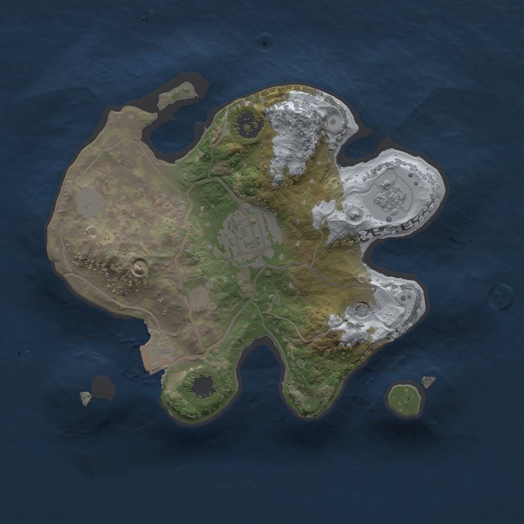 Rust Map: Procedural Map, Size: 2000, Seed: 1251969185, 6 Monuments