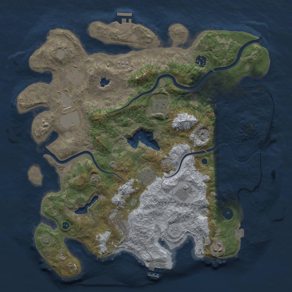 Rust Map: Procedural Map, Size: 4000, Seed: 242437681, 15 Monuments