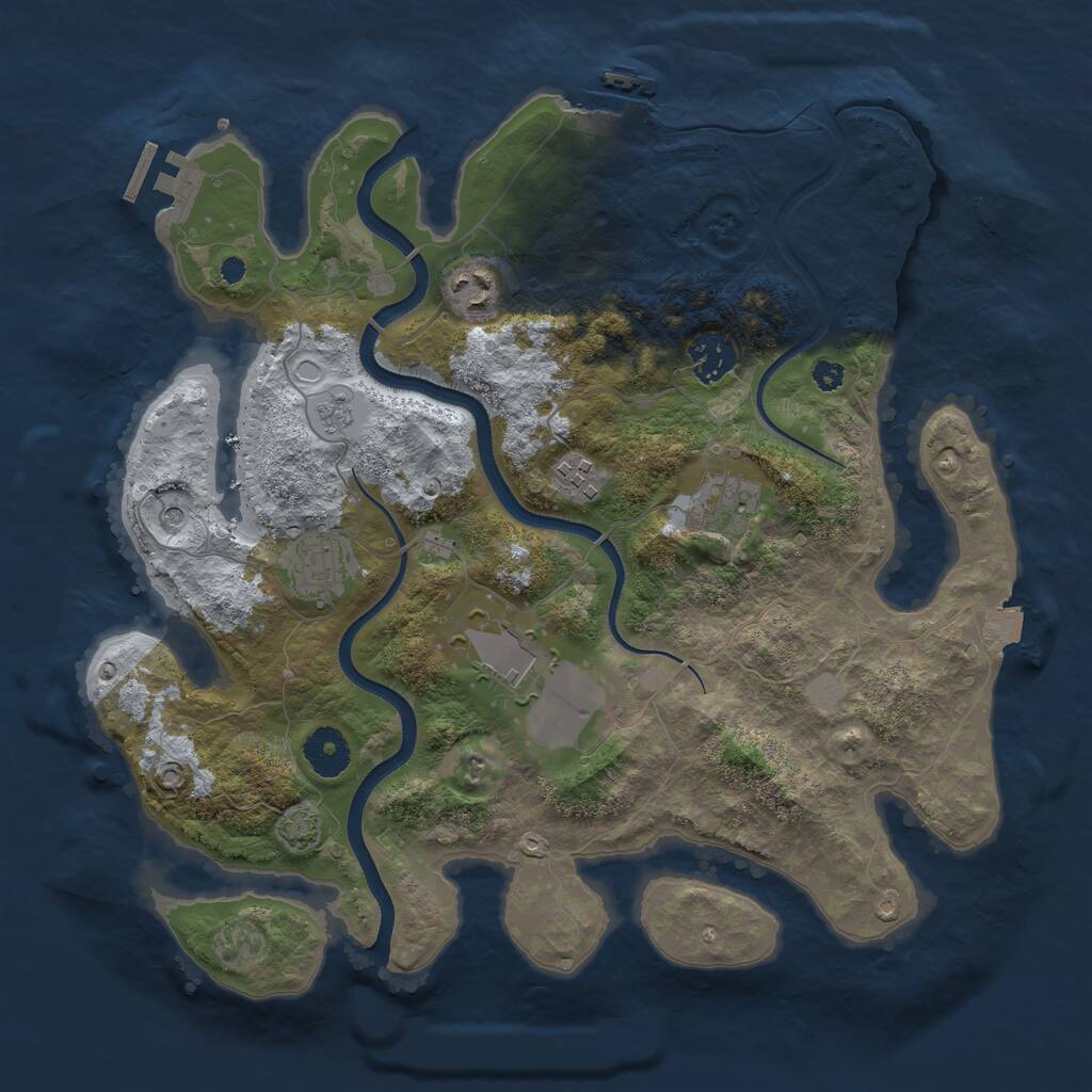 Rust Map: Procedural Map, Size: 3500, Seed: 1499519605, 12 Monuments