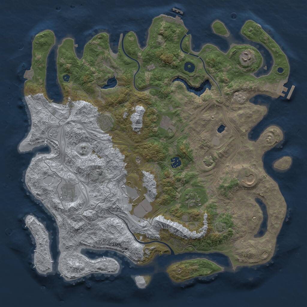 Rust Map: Procedural Map, Size: 4250, Seed: 173554020, 15 Monuments